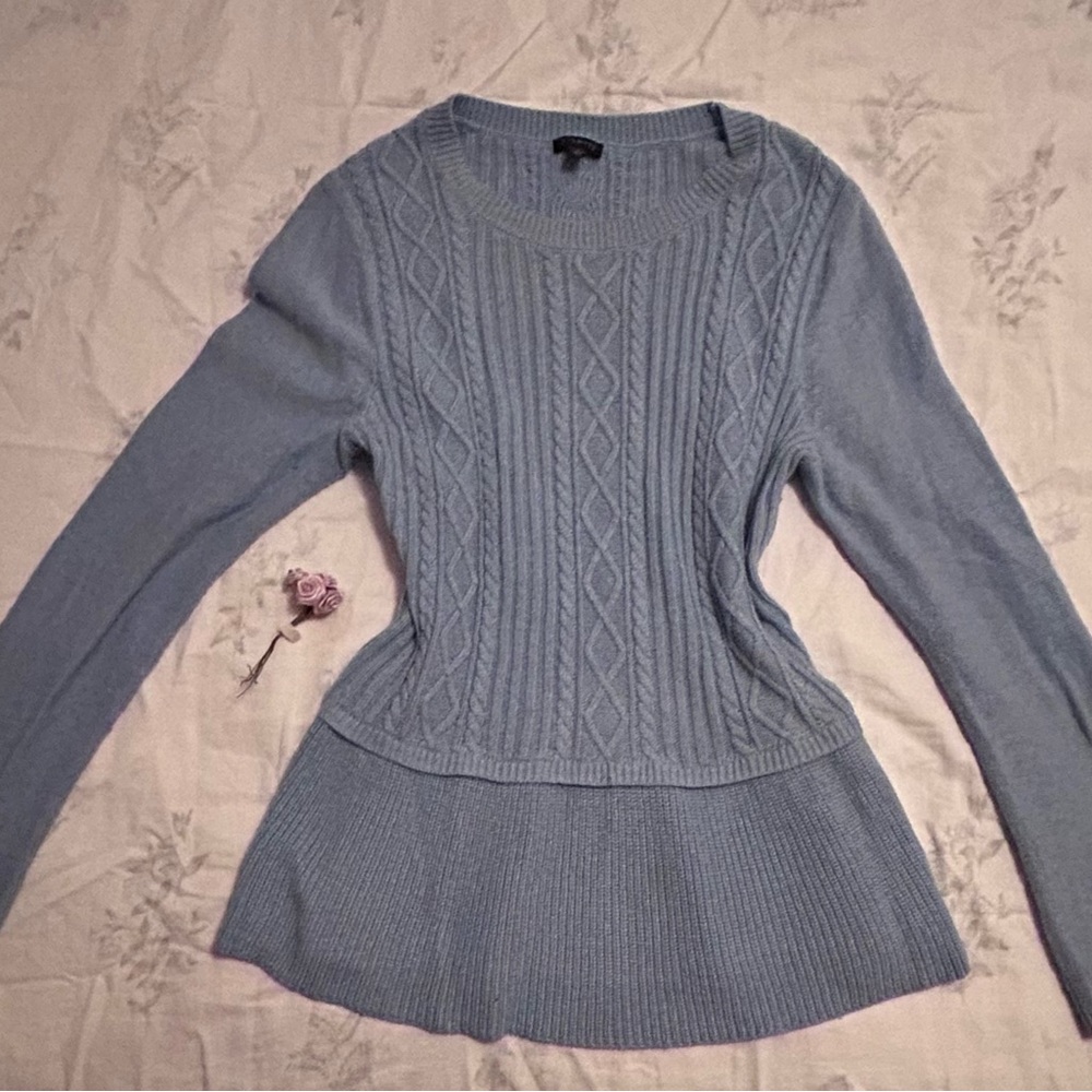 Light Blue Cable Knit Sweater
